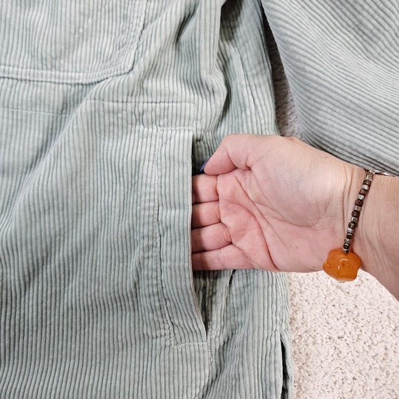 Madewell Yorkway‎ Corduroy Shirt Jacket Women's Size M Sage Utility Shacket Fall - Picture 5 of 8